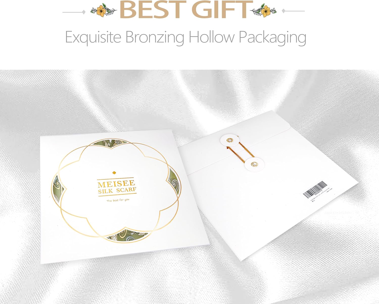 100% Pure Mulberry Silk Scarf 43”*43” Large Square Lightweight Headscarf Women’s Hair Wraps Shawls with Gift Packed - Image 7