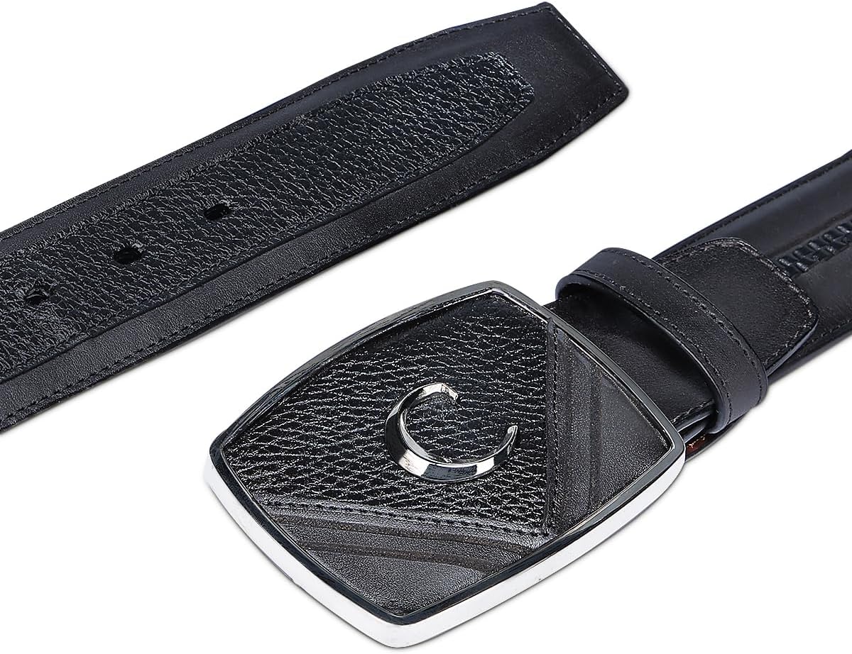 Cuadra Men Leather Belt Deer Bovine Black Buckle - Image 3