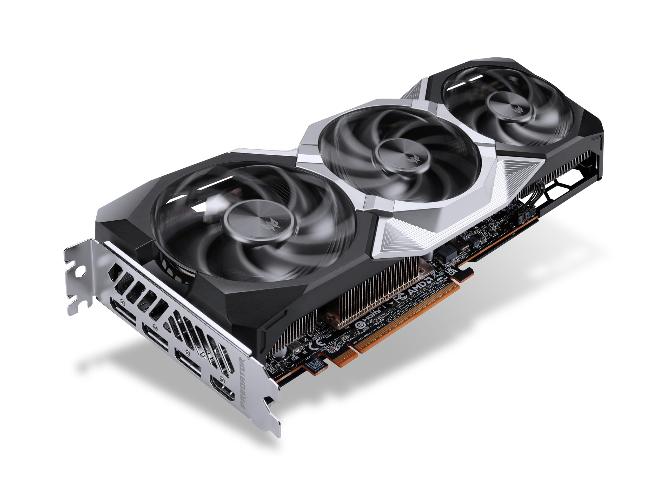 Acer Predator BiFrost Radeon RX 9070 OC - AMD Grafikkarte (16 GDDR6, 256 Bit, PCIe 5.0 x16, 1x HDMI 2.1a 3X DP 2.1) 3X FrostBlade 4.0, 2x8 pin, Slot Space: 2.6