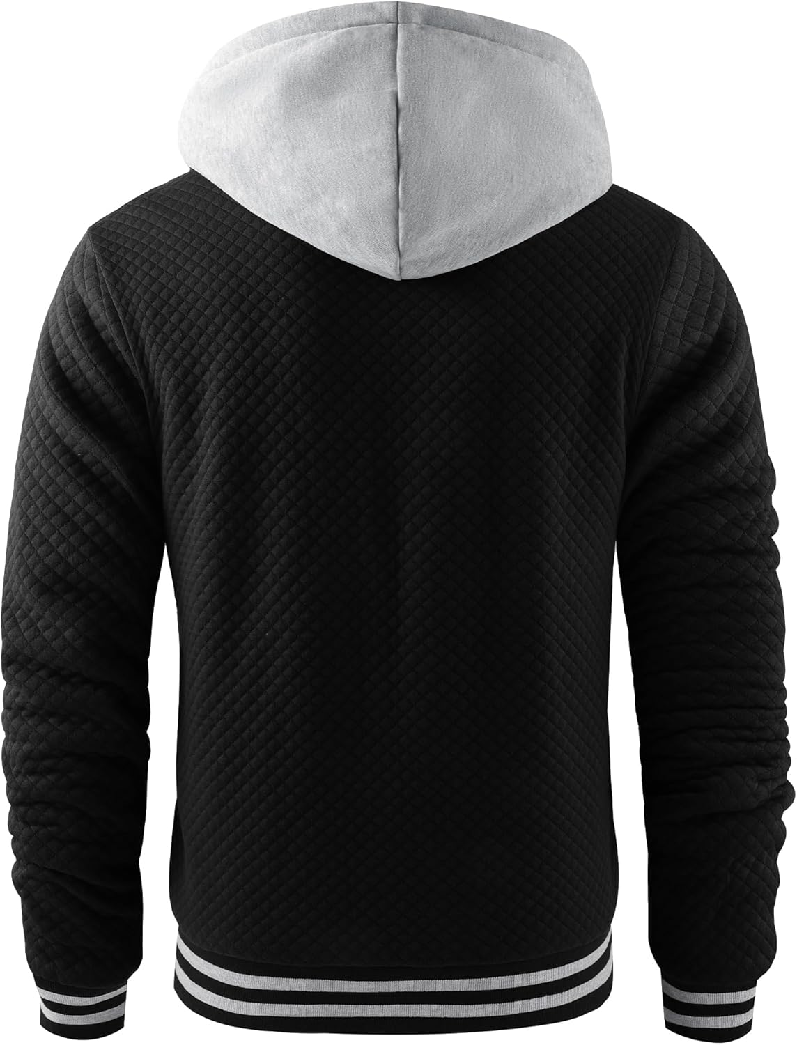 ZITY Men's Zip Up Hoodie Sherpa Lined Heavyweight Jacket Waffle Knit Fleece Thick Winter Warm Sweatshirt - Image 3