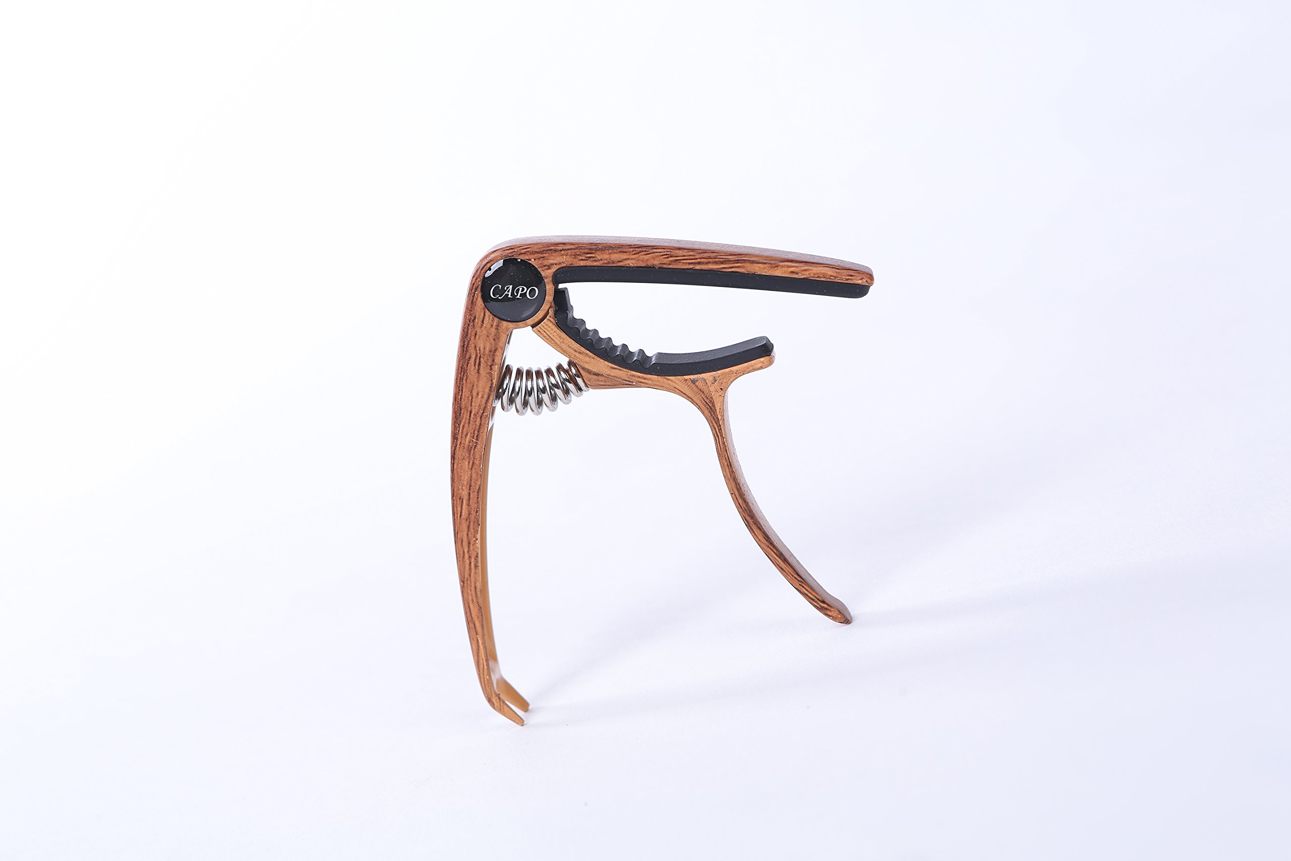 Wood Grain Capo, for Guitar,Ukulele,Electric Guitars,Banjo,Mandolin Bass Zinc Alloy with Plated Finish(Rosewood)