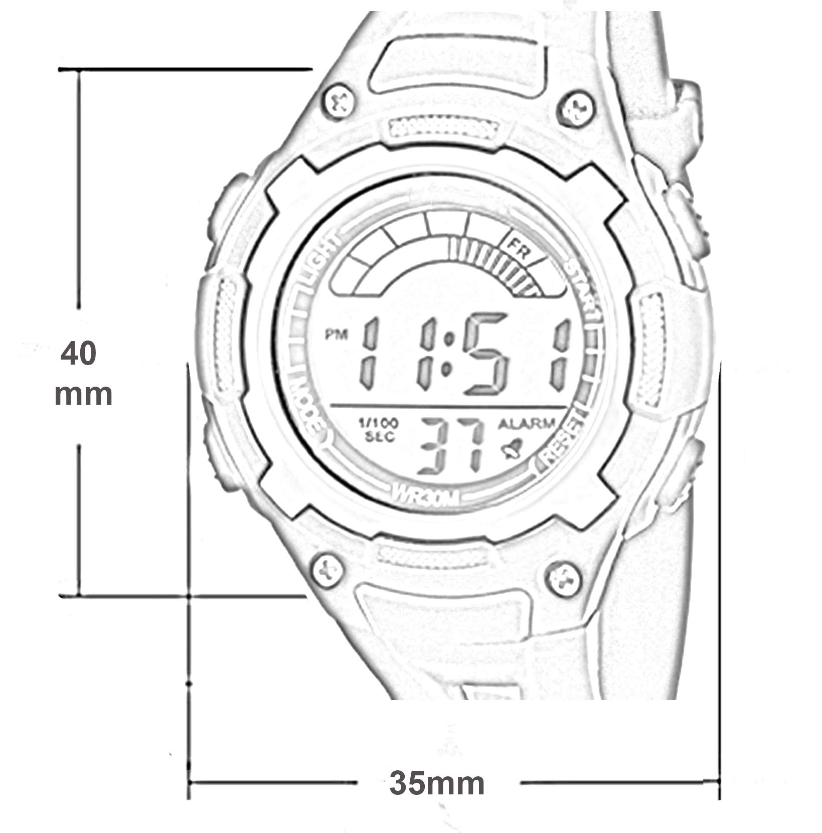 Time Up Open Digital Dial Alarm -Chrono Watch for Kids-EF29019-5LIGHT Blue 2