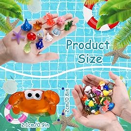 DIYDEC 36pcs Mini Ocean Resin Animals Tiny Sea Animals Figurines Marine Miniature Plastic Animals Aquarium Ornaments Decorations for DIY Fish Tank Potted Micro Fairy Garden Dollhouse