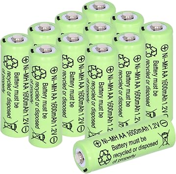 Lasting Solar Rechargeable Battery 1.2V AA 1600mAh NIMH | 12Pcs 2A High Capacity Double A Low Self-Discharge High End Batteries for Mouse, Wireless Keyboard,Gaming Controllers