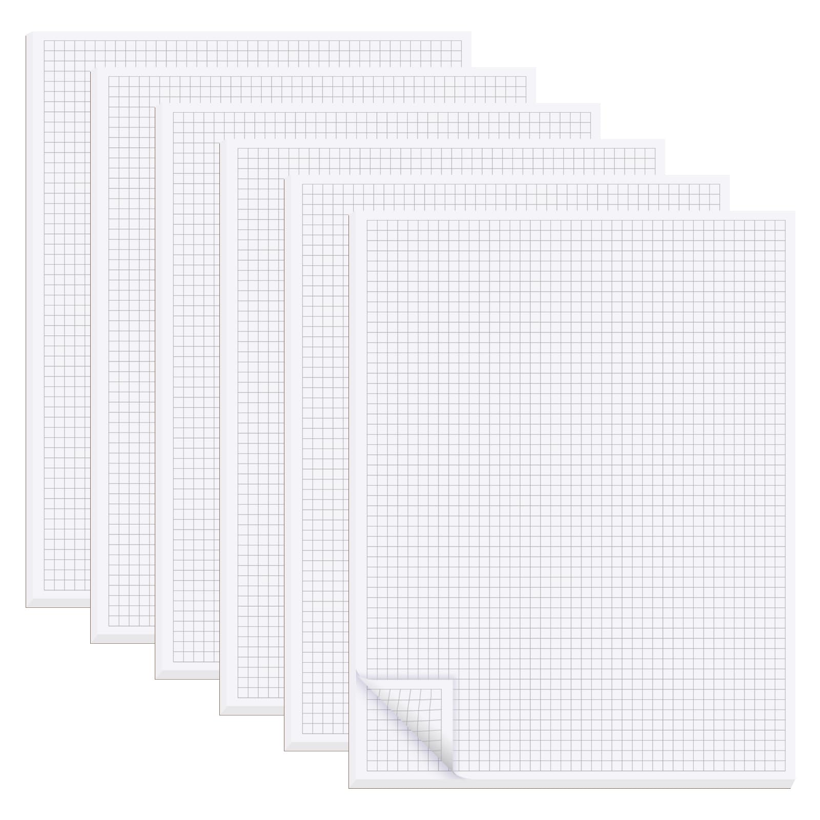 zmybcpack 6 Pack 8 5X11 Graph Paper Pads Grid Writing Pads Memo ScratchPads for Drawing Engineering Drafting Each