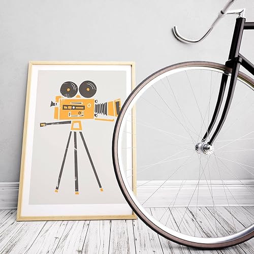 Miniatura 3 de Impresión de cámara de cine, impresión de cámara vintage, póster de sala de cine de estilo retro, póster de cine de mediados de siglo, arte de pared