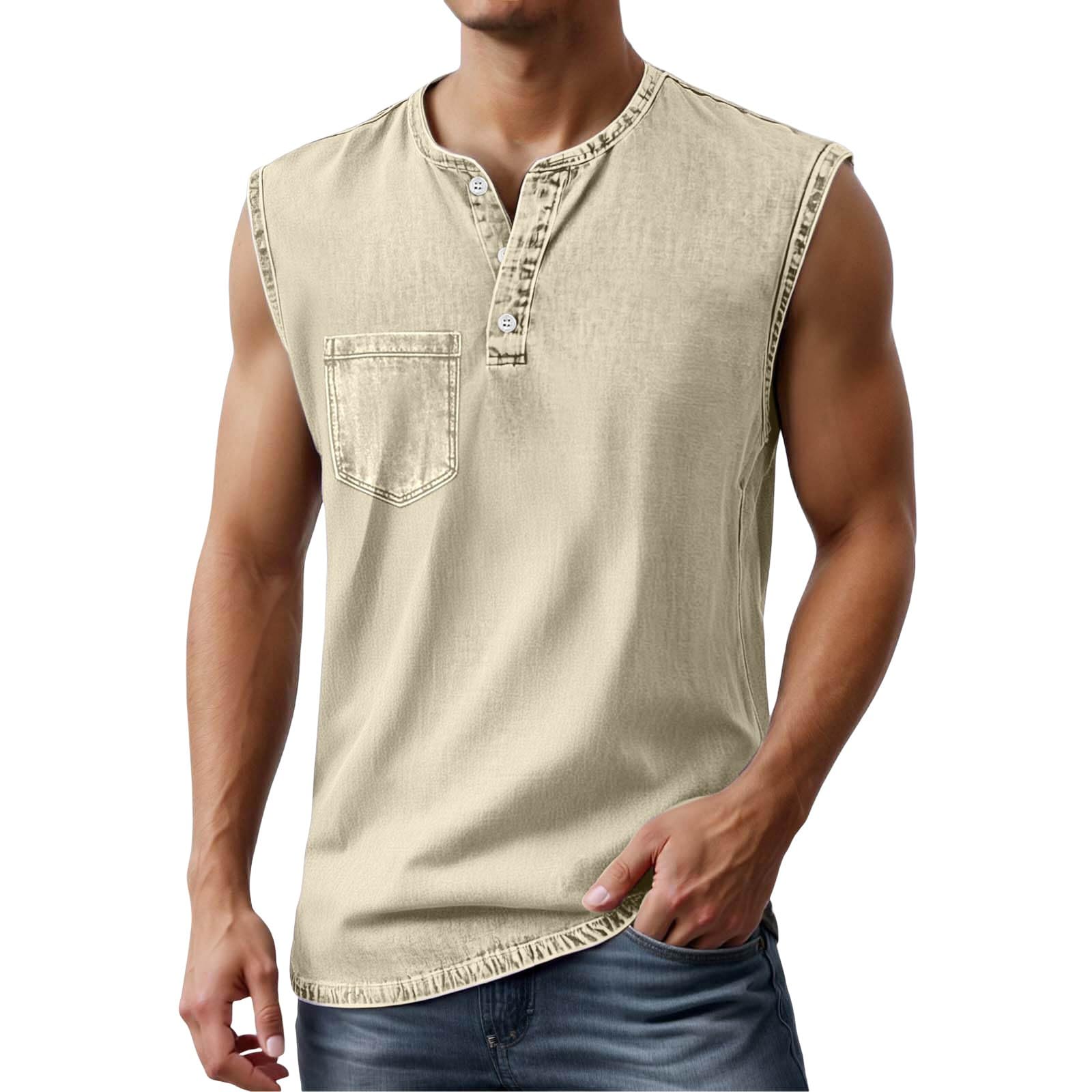 Canottiera Uomo Palestra Compressione Sportiva Running Tank Top Men Canotta Traspirante Elasticizzato Asciugatura Canottiere Senza Maniche per Corsa Spiaggia Estate con Bottoni Gilet Sportivo