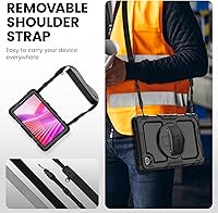 Vista 6 de timecity Funda para tablet Lenovo Tab K9/Tab One de 8.7 pulgadas 2025 (TB305XU/TB305FU) a prueba de caídas con soporte giratorio de 360°, correa