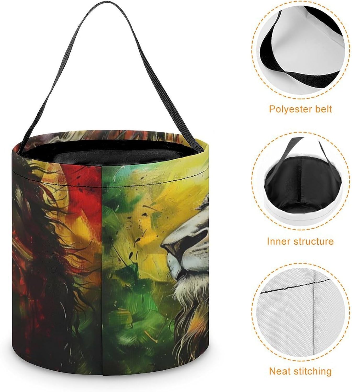 Lion Rasta-Flag-Jungle-Reggae Candy Bag Halloween Treat Goody Bags Party Basket Handbag Holiday Decor