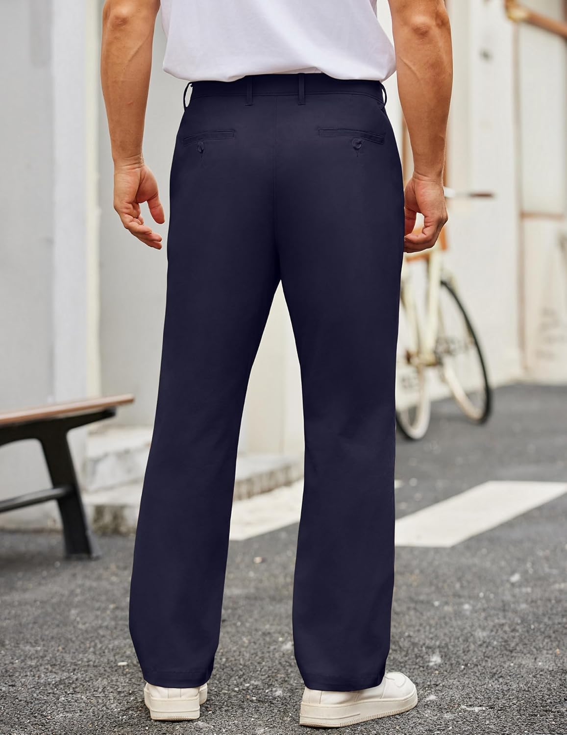 COOFANDY Mens Casual Pants Cotton Classic Fit Stretch Chino Pant Khaki Lightweight Work Dress Slacks - Image 3