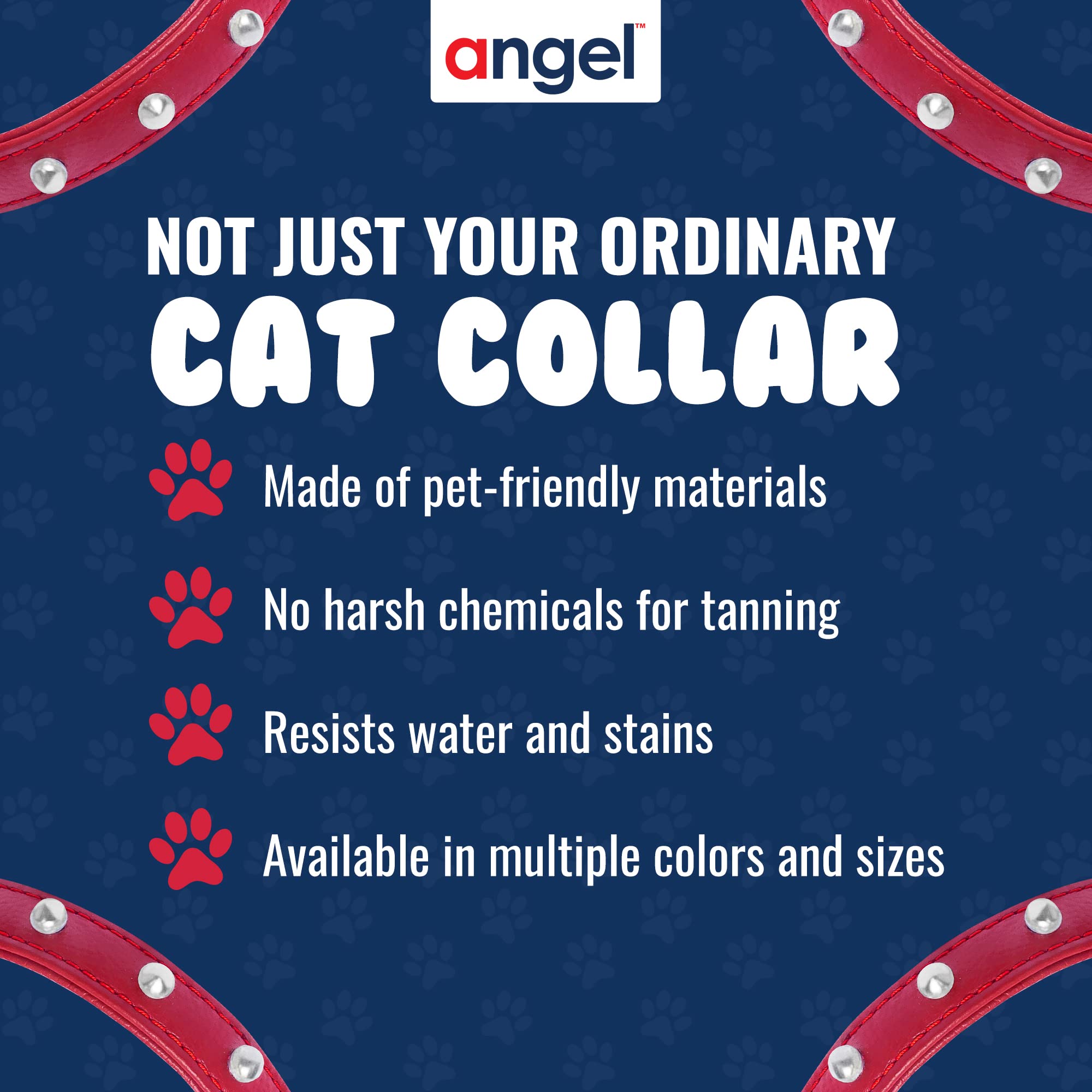 Engel Pet Supplies Leder Zughalsband Katze/Kätzchen Halsband mit Sicherheit Elastic Stretch, 10 von 1/2, Rot