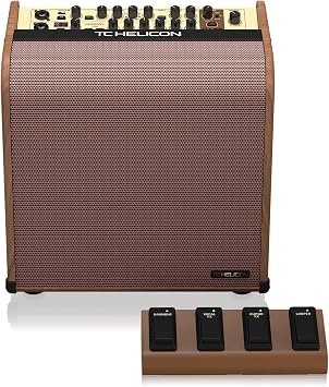 TC-Helicon Harmony V100 100 Watt 2 Channel Acoustic Amplifier with Vocal Processing, Looper, Tannoy Dual Concentric Speaker and 4-Button Footswitch