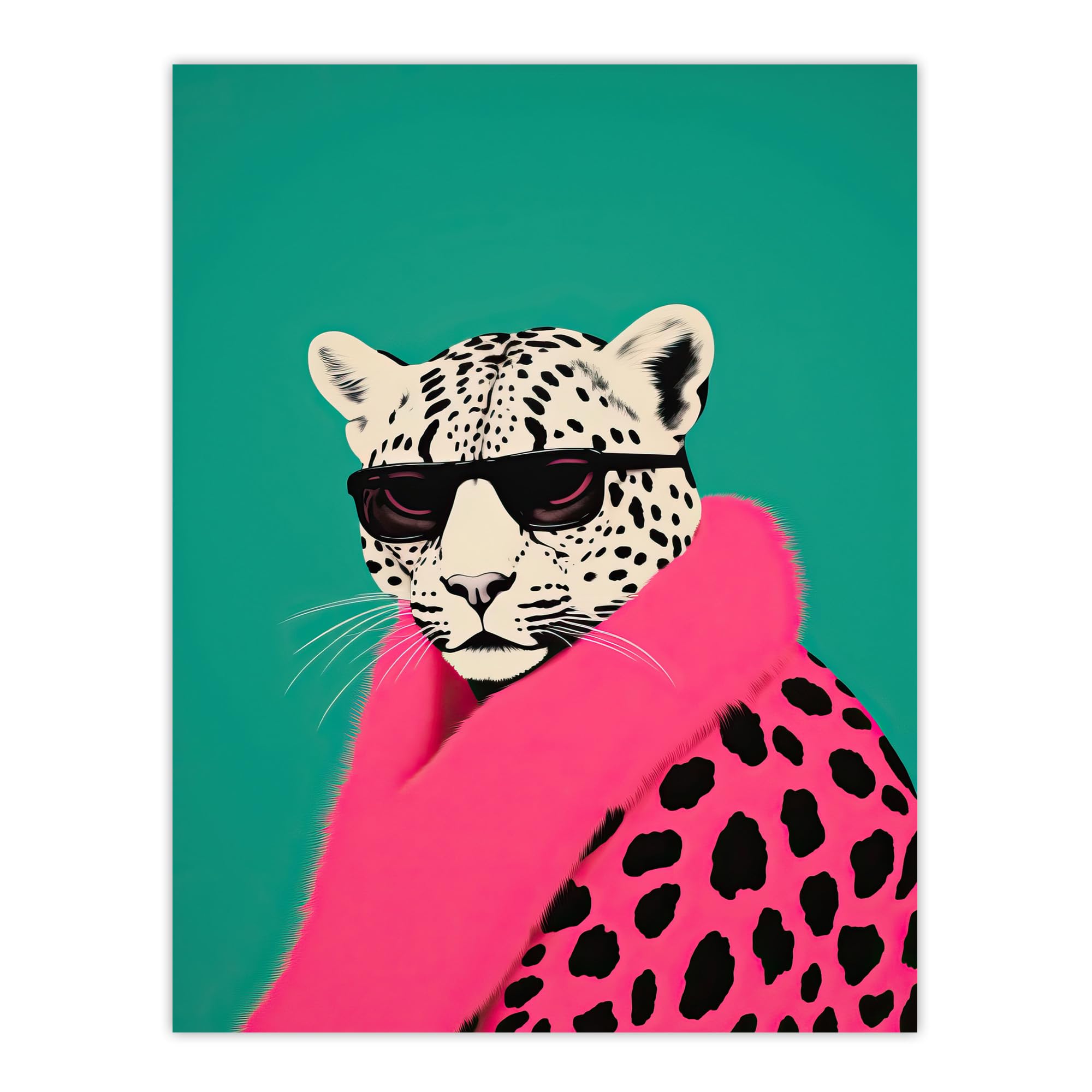 Wee Blue Coo Cheetah Animal Portrait Poster W12" x H16"