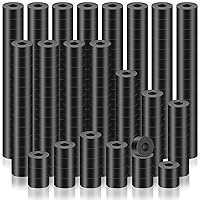 Vista 10 de Pasimy 200 piezas de espaciadores de nylon negro de 1/2 pulg. de espesor, 1/2 pulg. de diámetro exterior, 0.194 pulg. de diámetro