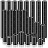 Pasimy 200 Pcs Black Nylon Spacers 1/4 '' Thick, 1/2 '' OD 0.194 '' ID Round Rubber Plastic Washers Electrical Outlet Screw Spacers for Robotics Electrical Screws, Switch and Receptacle