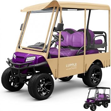 Golf Cart Enclosures 4 Passenger for Club Car Precedent 59in Short or 94.5in Extended Roof, 600D Heavy Duty Waterproof Driving Cover, Windproof Shield