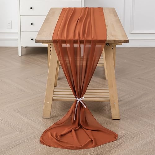 Paquete de 2 caminos de mesa de gasa de 10 pies de 29 x 120 pulgadas, camino de mesa romántico transparente para boda, fiesta de cumpleaños,