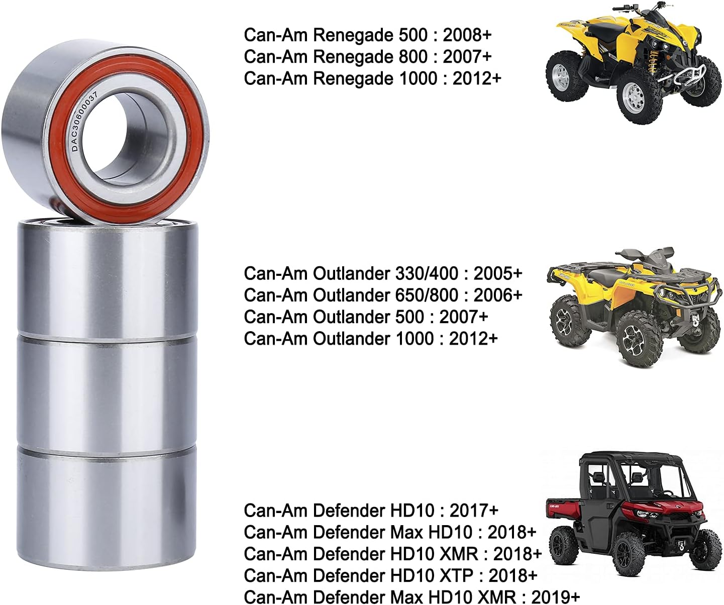 2017 Can Am Outlander 1000 Aazon.co: Front Rear Wheel Bearing For Can-A Coander Averick Defender Wheels