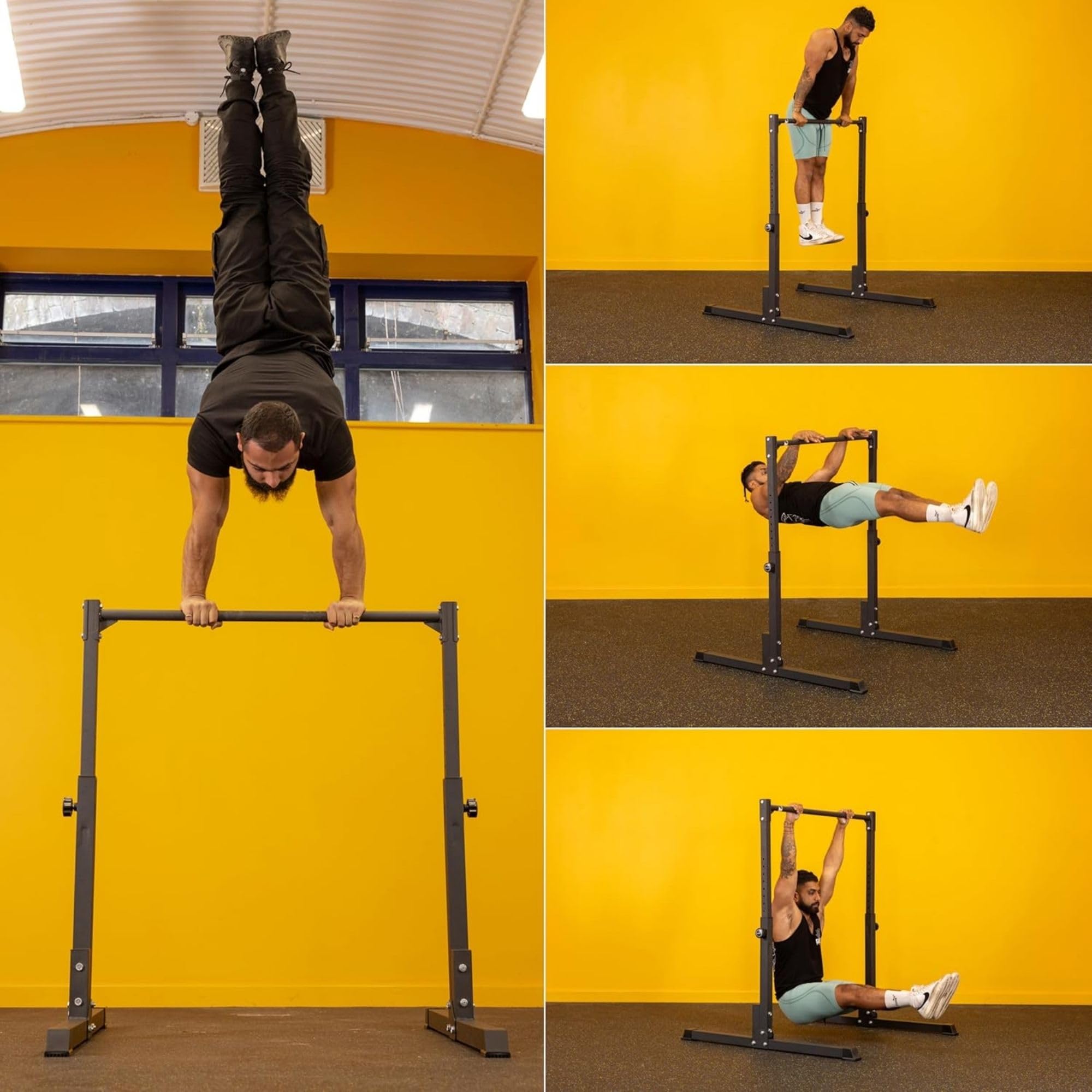 Gravity Fitness Calisthenics - Barra statica per allenamento della forza in casa, altezza regolabile, con piedini antiscivolo, impugnatura verniciata a polvere per allenamenti di peso corporeo e