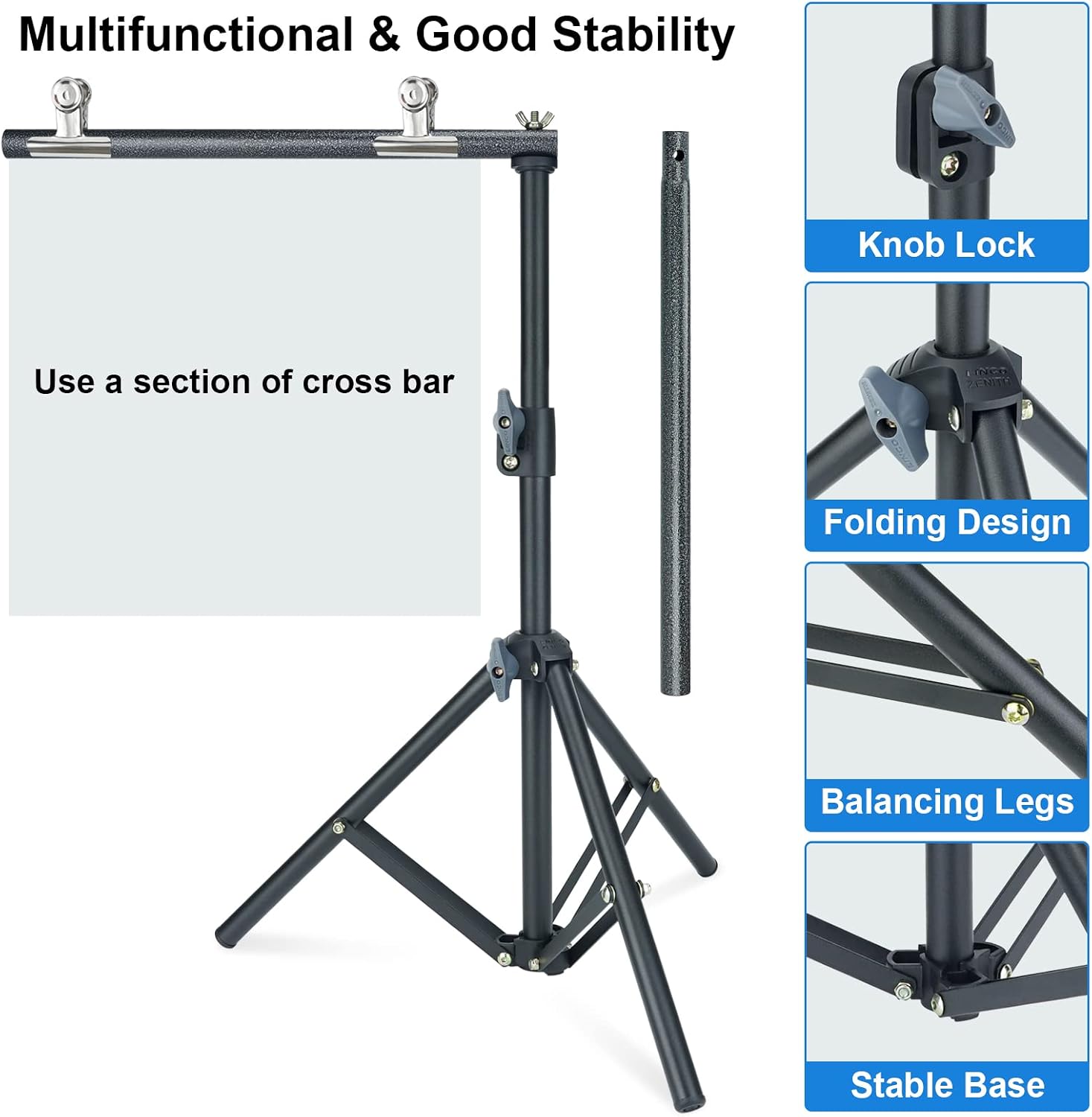 LINCO Lincostore Photography PVC Backdrop Background Small Support Stand System Metal 8812B 68cm Wide 80cm High.