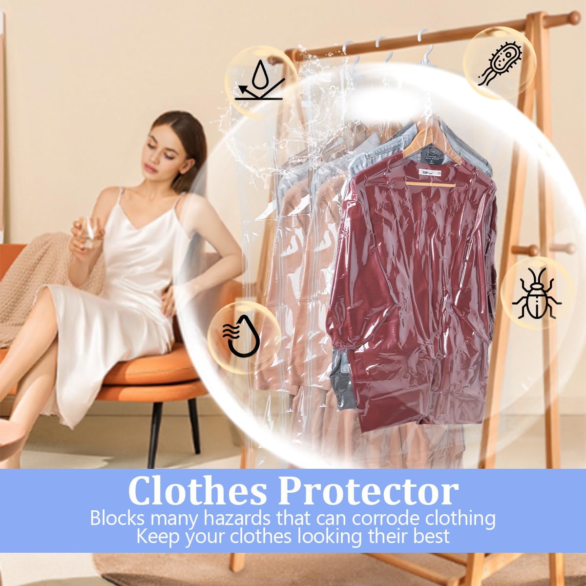 Sacs De Rangement Sous Vide Suspendus Pour Vêtements, Housse Sous Vide Pour Costumes, Manteaux, Vestes, Economisez 80% D'Esp[YG386] - Maison