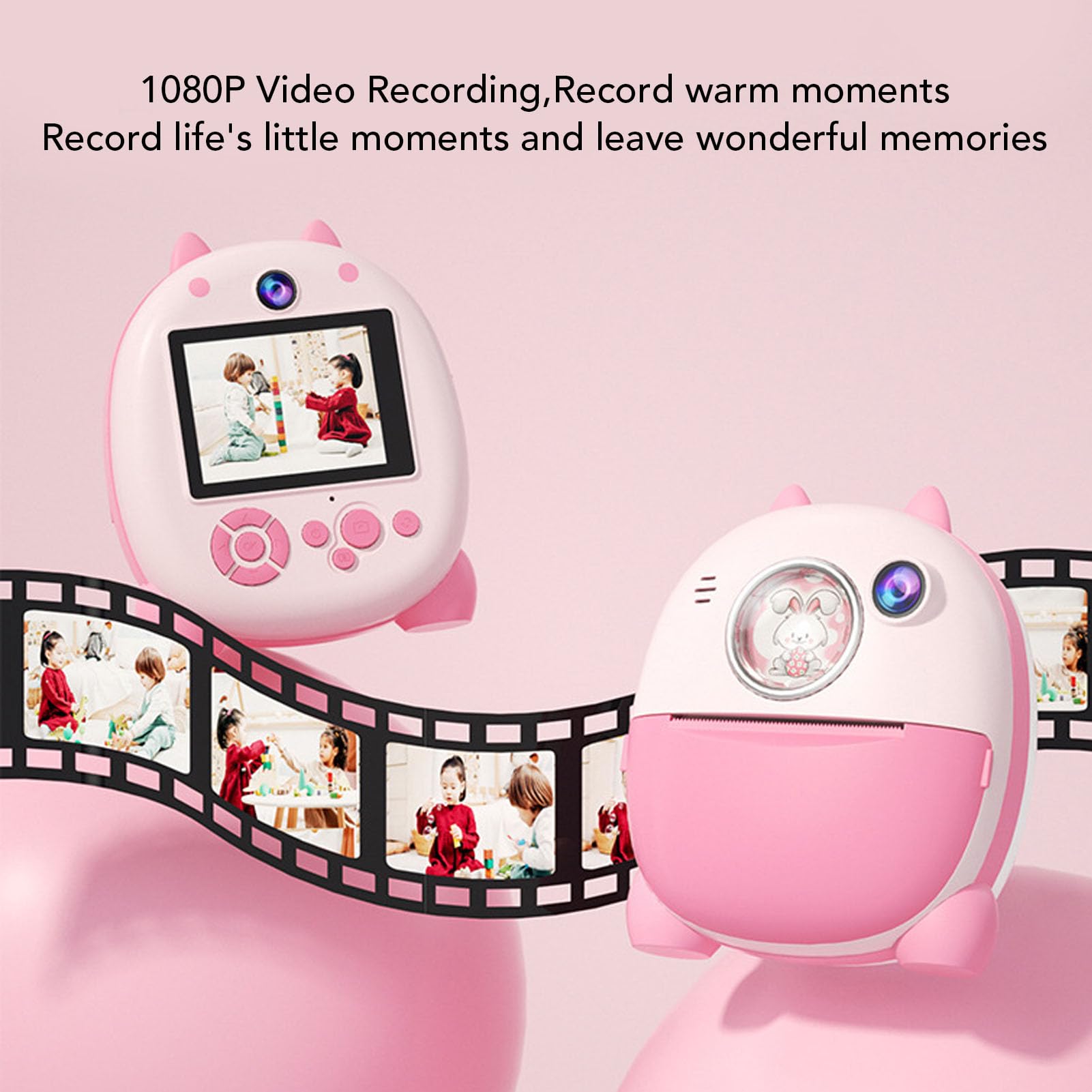 Caméra à imprimé instantané pour Les Enfants 3-12 Ans, Thermal Print Kids Camera Toy Est Un Surprise pour Les Filles et Les Garçons, 48 ​​MP Photo, 1080p Video, 3 Rouleaux de
