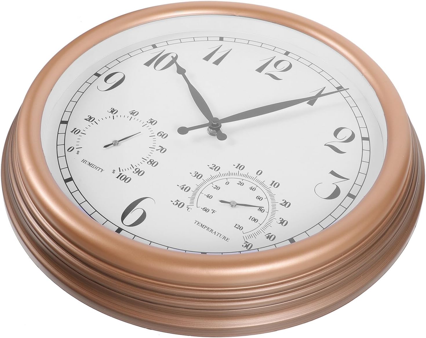 Outdoor 15-inch Wall Clock with Hygrometer and Thermometer, Waterproof Vintage Style Hanging Clock for Patio and Garden Outdoor Décor Random Style