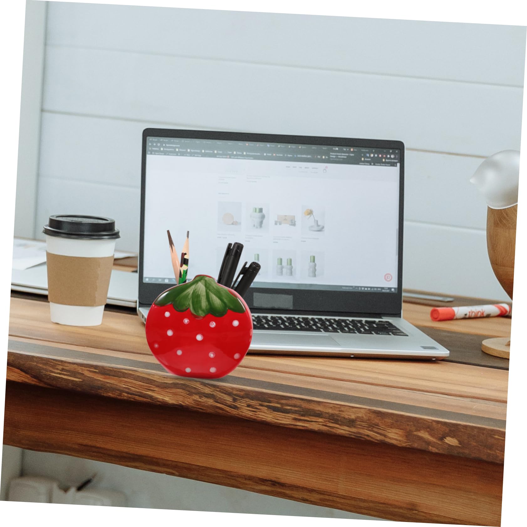 Angoily Portapenne A Forma Di Fragola 3 Pezzi Piccolo Portapenne Per Scrivania Portapenne Multifunzionale Portapenne Da Scrivania Organizer Per Penne Da Scrivania Contenitore Per