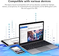 Vista 3 de Serounder - Mouse óptico Bluetooth de 2.4 G, 1200 DPI, 4 botones, ergonómico mini para laptops/pads