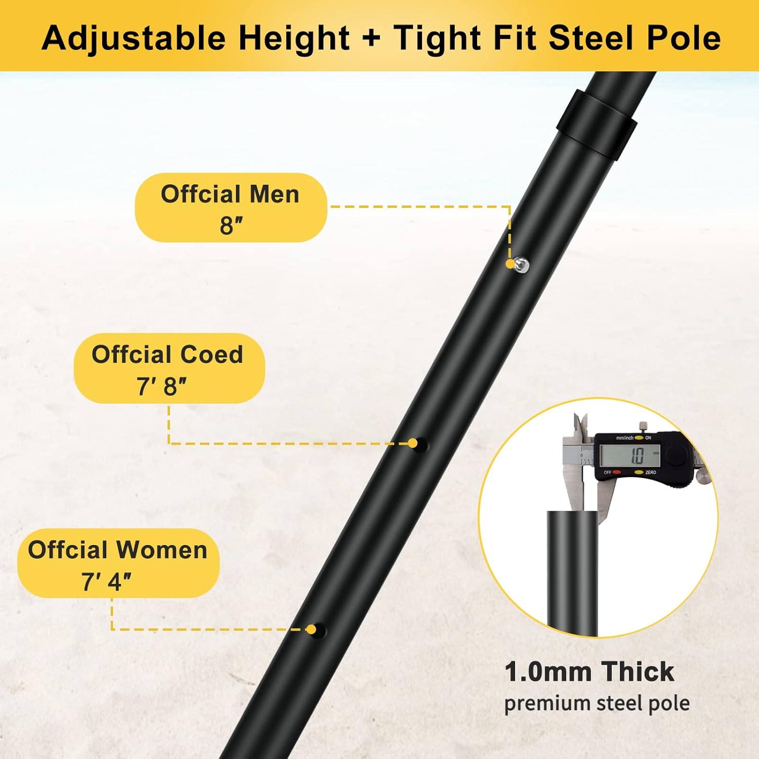 Fediman Heavy Duty Volleyball Net Outdoor Set System - Easy Setup Adjustable Steel Poles, Volleyball and Carrying Bag, Professional Volleyball Nets for Backyard : Sports & Outdoors