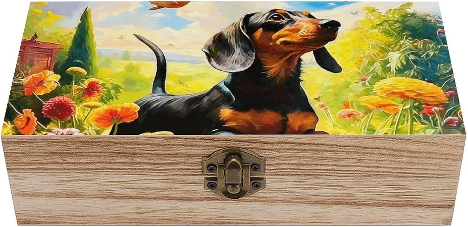 Dachshund Wooden Decorative Storage Box Jewelry Box