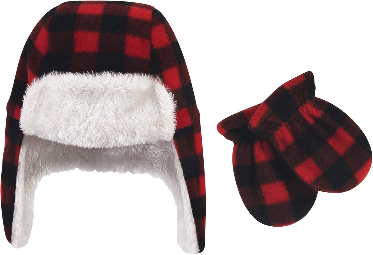 Hudson Baby Unisex Fleece Trapper Hat and Mitten Set
