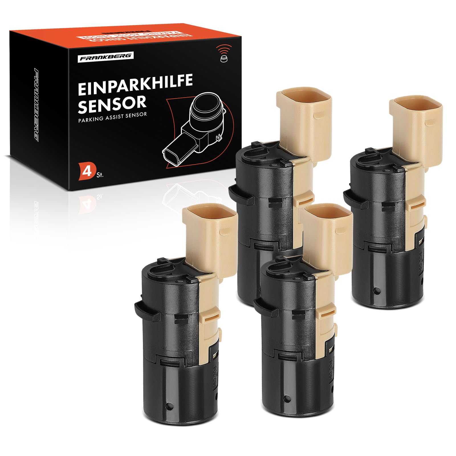 Frankberg 4 capteurs de stationnement arrière PDC à 3 broches 659095 | Compatible avec: 307 3A/C, C2 Enterprise JG, Berlingo/Berlingo Premier monospace GFK GJK MF, 307 SW 3H