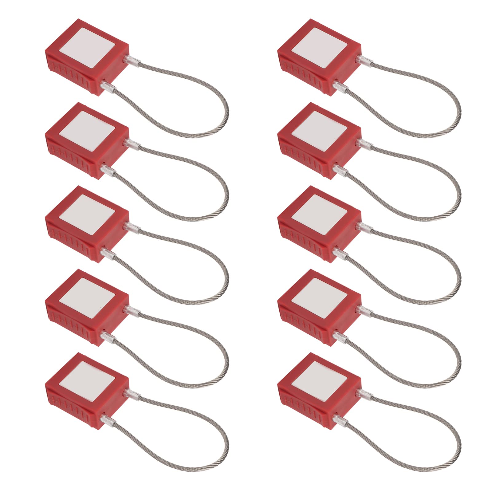 Generic 10 Zestawów Blokady Kablowej Lockout Tagout z Kluczem Solidna Kłódka Elektryczna do Blokady Wyłączania, Izolacji i Konserwacji Sprzętu