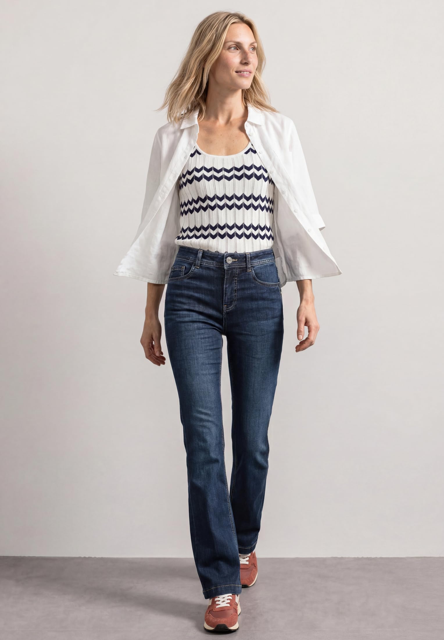Street One Damen High Waist Bootcut Jeans im Slim Fit 3818274