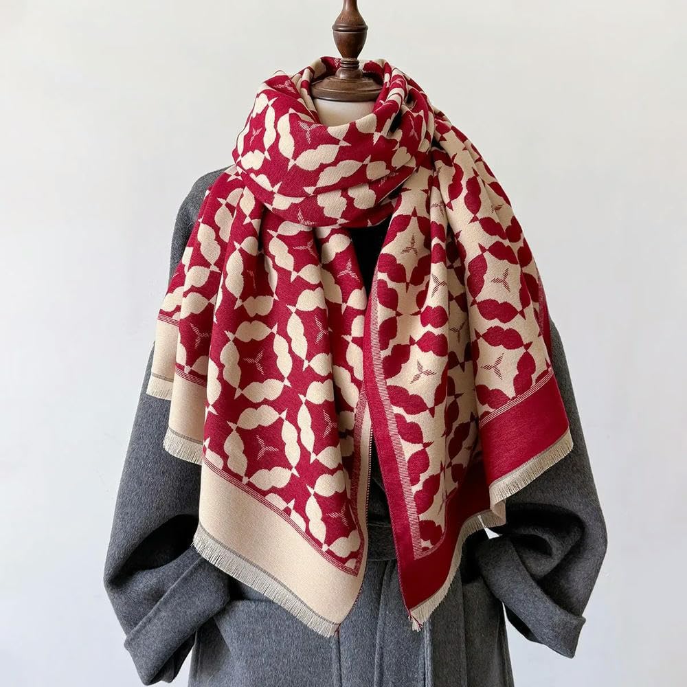 Bufandas de Moda para Hombres y Mujeres Bufandas de Lujo con Estampado de Cachemira Chal cálido para Mujer Bufanda Larga Gruesa y Grande