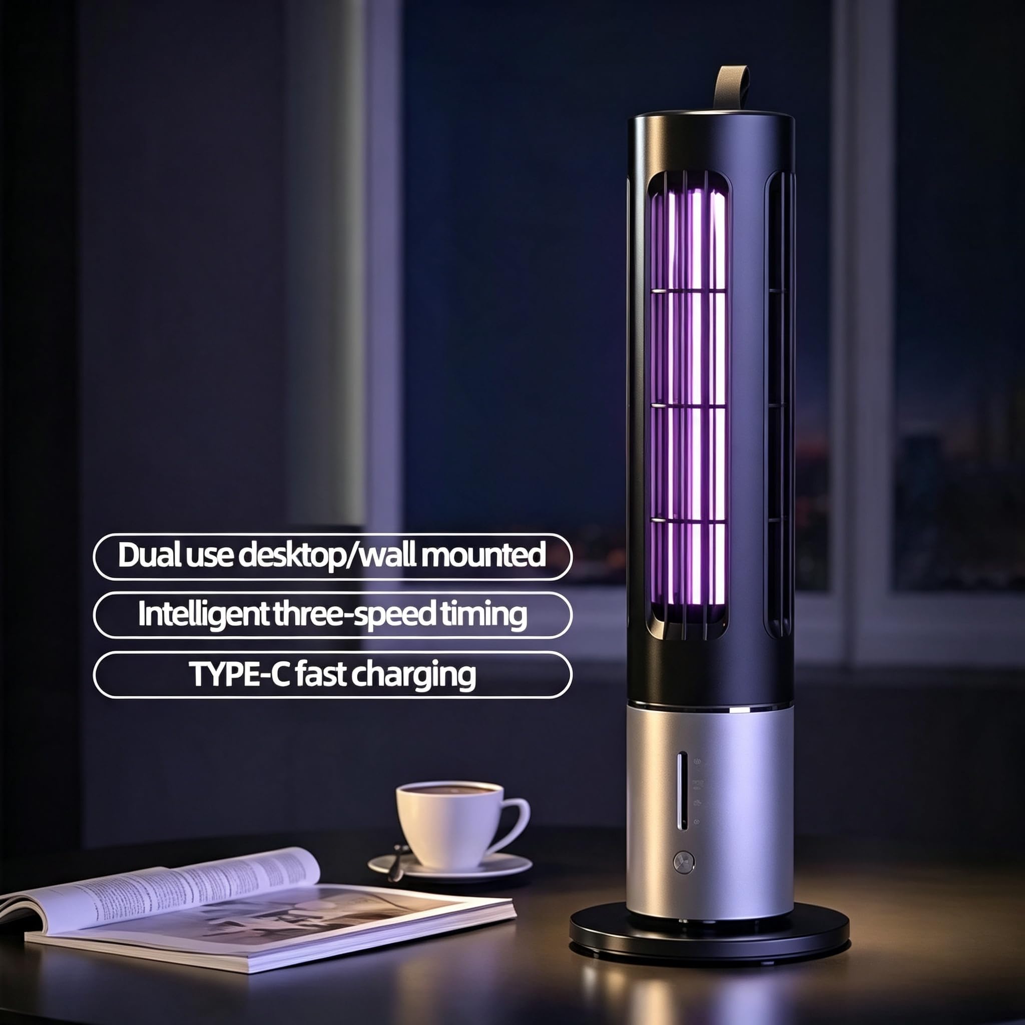 Zapper per zanzare 1200mAh, timer 30/60/90 minuti