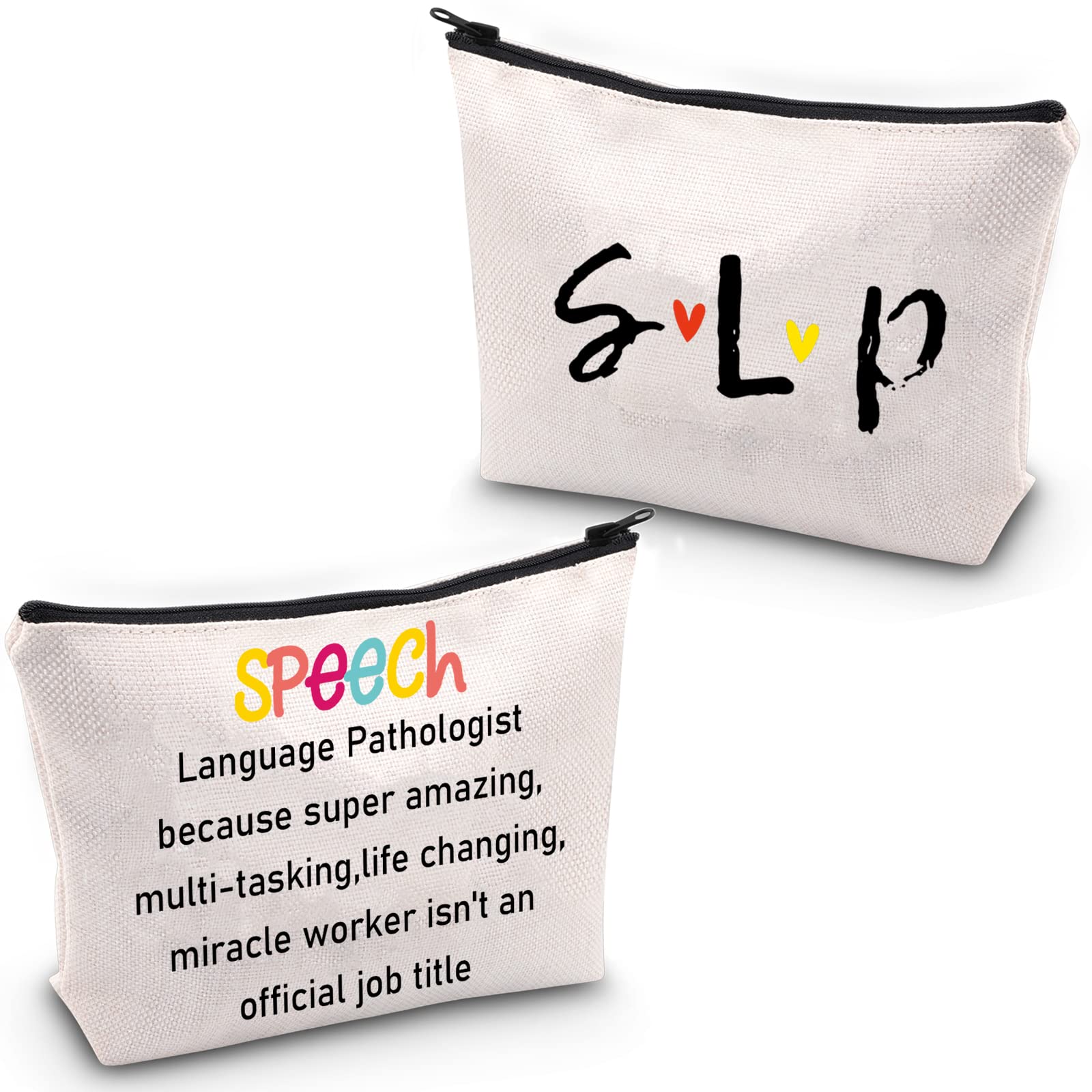 JYTAPP Speech Language Pathologist Gifts SLP Gifts Speech Therapist Miracle Worker Makeup Bag Speech Language Pathology Gifts
