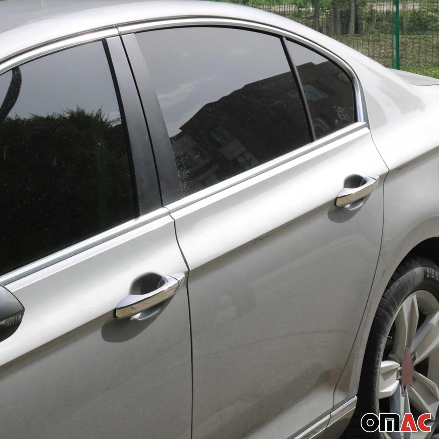 OMAC Door Handle Cover Protector for VW Tiguan 2018-2024 Stainless Steel Chrome 8 Pcs