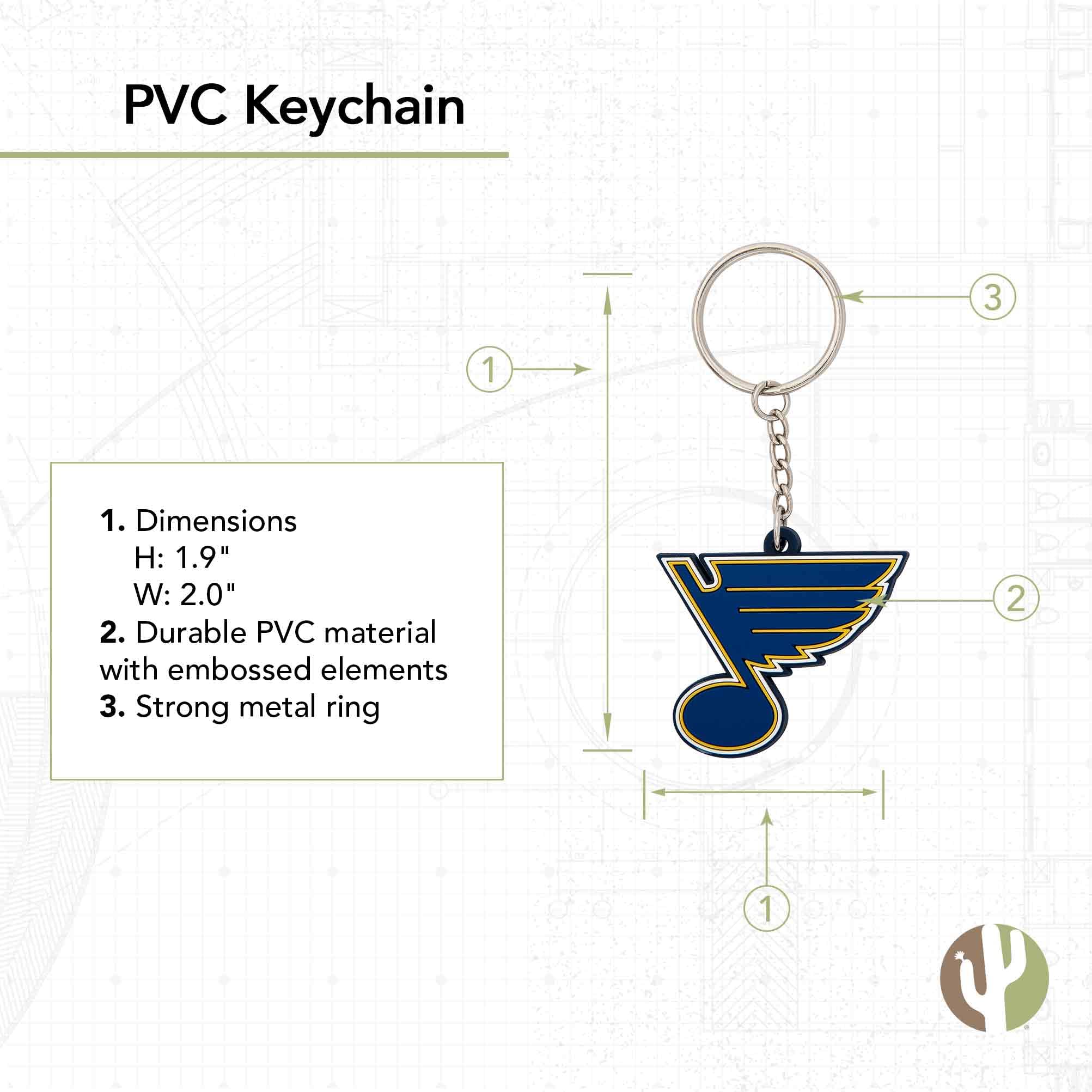 Desert Cactus St. Louis Blues Keychain NHL National Hockey League Car Keys Holder (PVC)