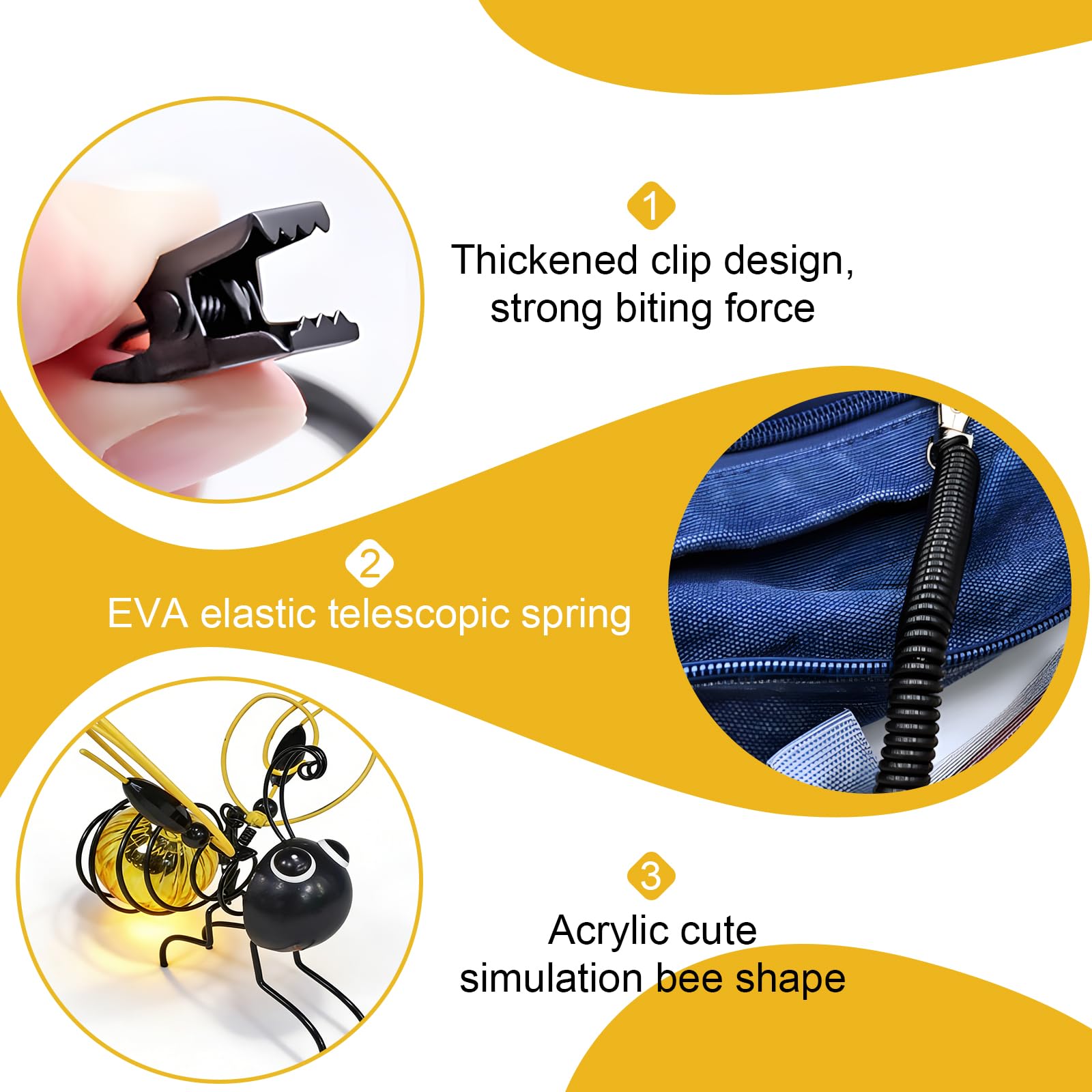 2 luci solari da appendere per esterni, a forma di api per esterni, con clip, decorazione da giardino con piume, resistenti alle intemperie, per giardino, balcone, terrazza, alberi