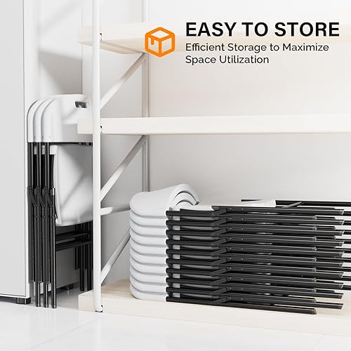 Miniatura 5 de VINGLI Silla plegable duradera de plástico HDPE, ligera, resistente a la intemperie, uso en interiores y exteriores, campamento portátil, patio,