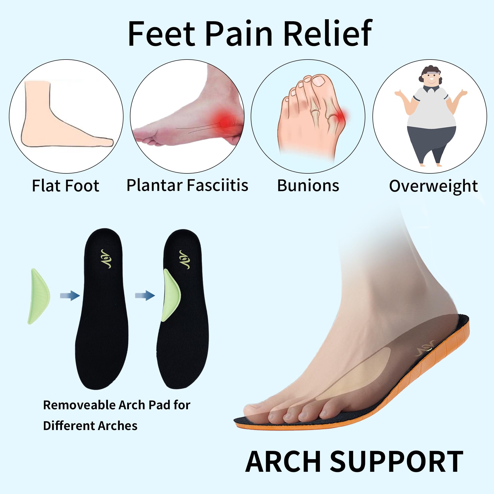 M MAGPER Womens Arch Support Trainers Plantar Fasciitis Shoes Orthotic Walking Trainers for Pain Relief 4.5-9 UK
