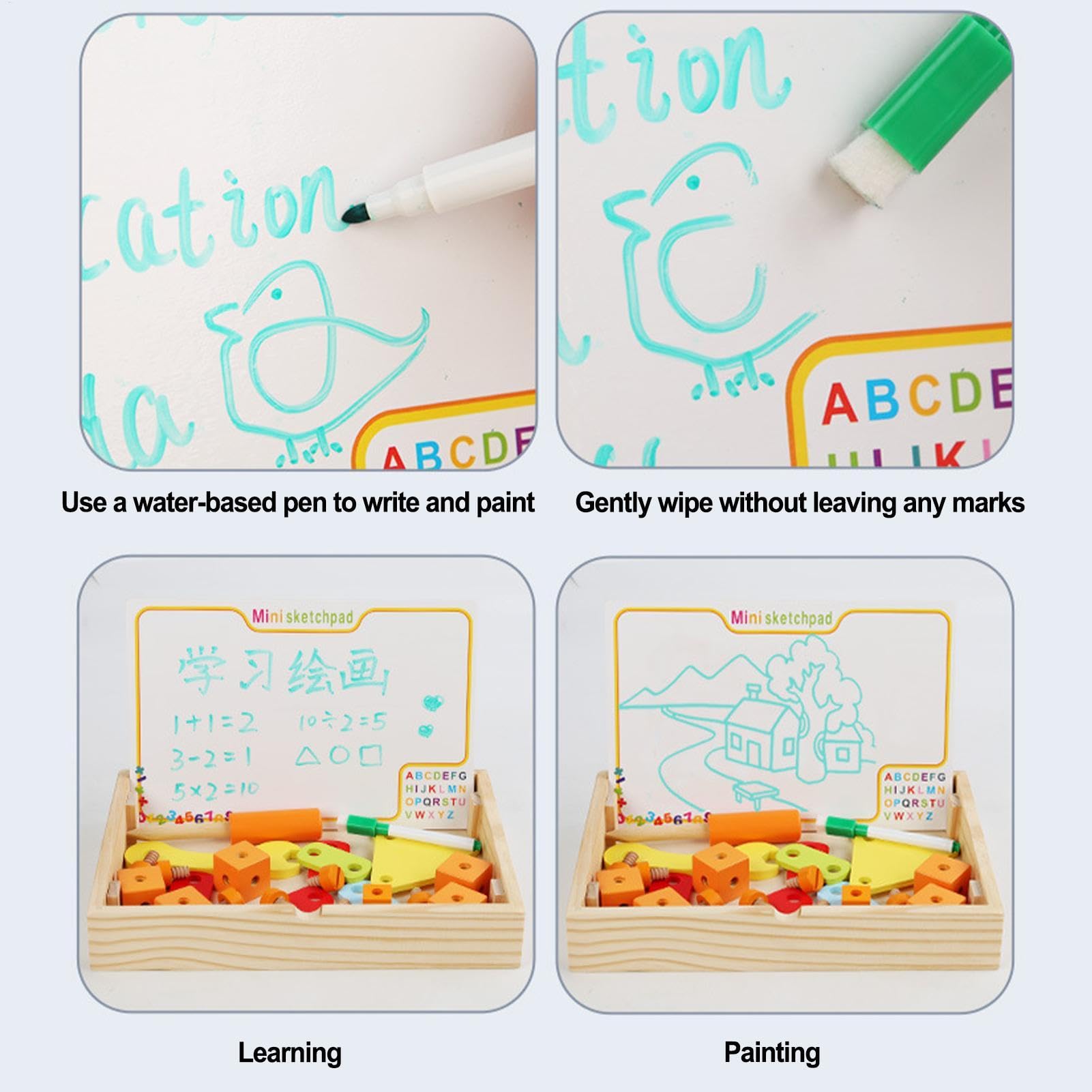Set Da Carpentiere Per Bambini Interattivi Educativi In Legno Puzzle STEM