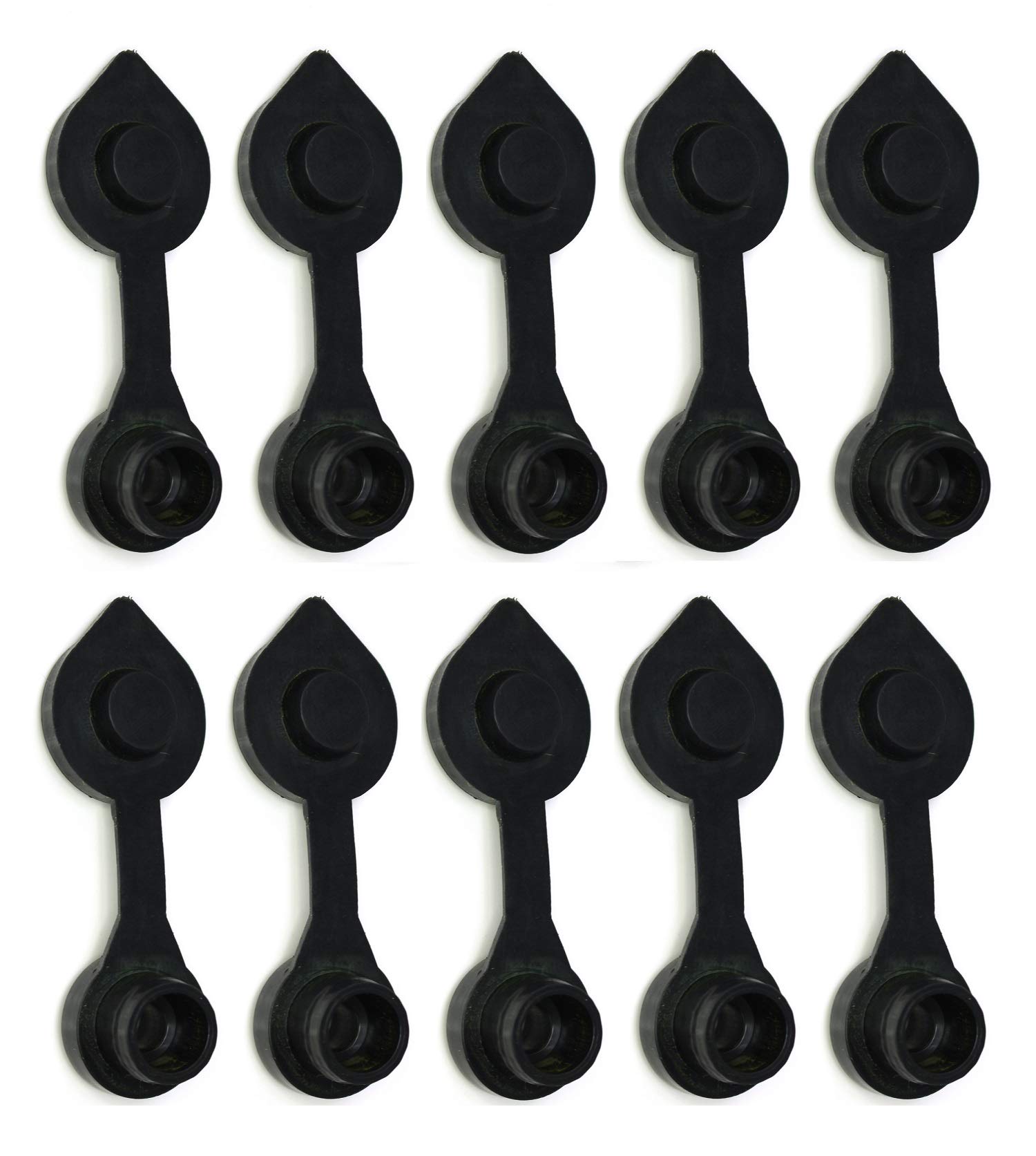 JSP Manufacturing10 Pack Universal Fuel Gas Can Jug Black Vent Cap Replacements Compatible with Chilton Briggs Rotopax