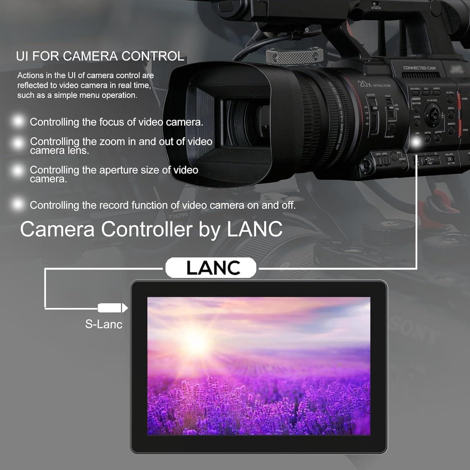 Lilliput HT10S 10.1 Inch Camera Monitor Ultra-Bright 1500 Nits 1920 * 1200 HDMI 2.0 Touch Screen 3G-SDI up to 2160P 60HZ 50000h LED Lance Cable Control with Power Adapter