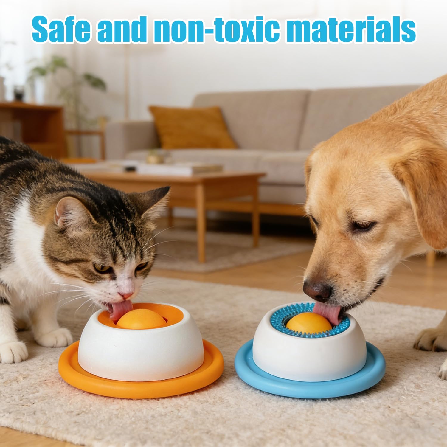 Lick Bowl per cani, 2PCS Dispenser per leccare la palla, Dog Lick Toy, Giocattoli per cani e gatti per cibo liquido, Ciotola da leccare per cani, Cane Slow Feeder Lick Bowl, per addestramento, alime