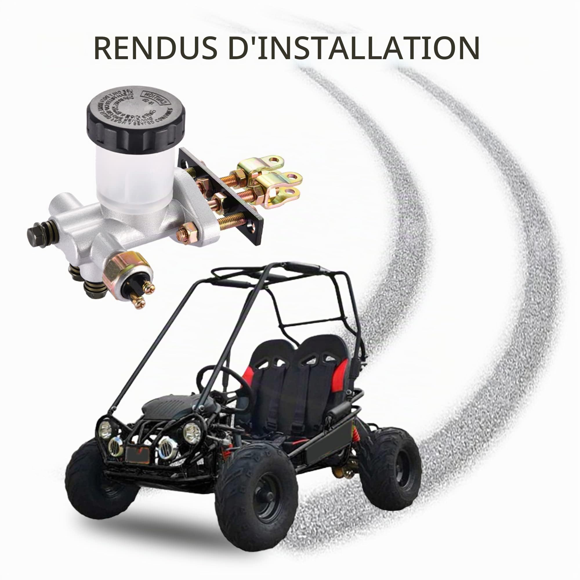 GOOFIT Cylindre Maître Frein Hydraulique Remplacement pour 90cc 110cc 125cc 150cc 200cc 250cc Go Kart Buggy Sunl BMS Kandi Roketa Kazuma Kinroad