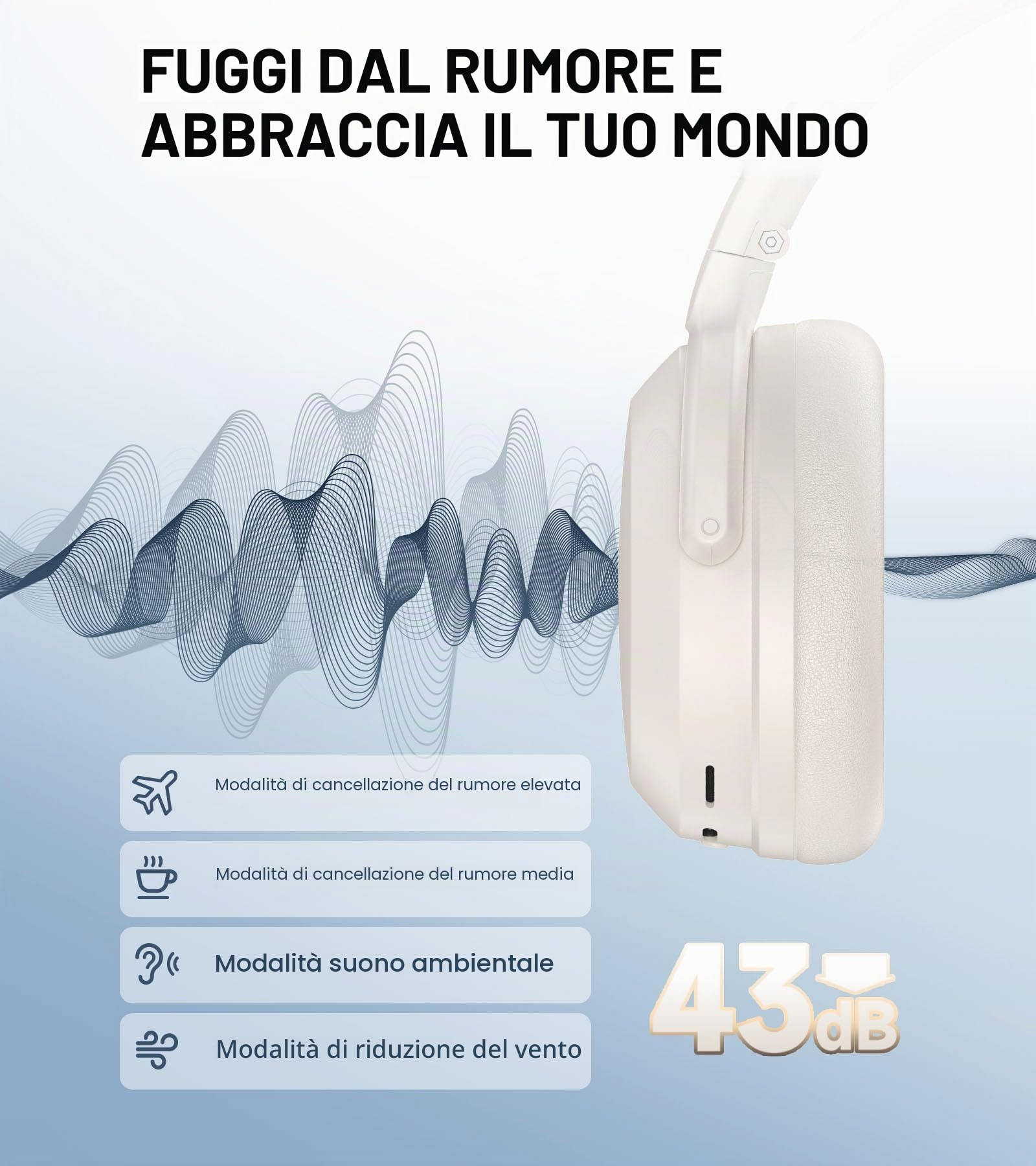 Edifier WH700NB Pro - Cuffie senza fili con cancellazione attiva del rumore da -43 dB, audio Hi-Res, AAC, Bluetooth V5.4, connessione multi-point, chiamate chiare AI, ricarica rapida, pieghevole,