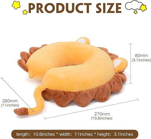 Miniatura 83 de H HOMEWINS Travel Pillow for Kids,Cute Animal Neck Pillow for Boys Girls,Soft Neck Head Chin Support Pillow,Travel Accessories for Airplane, Car